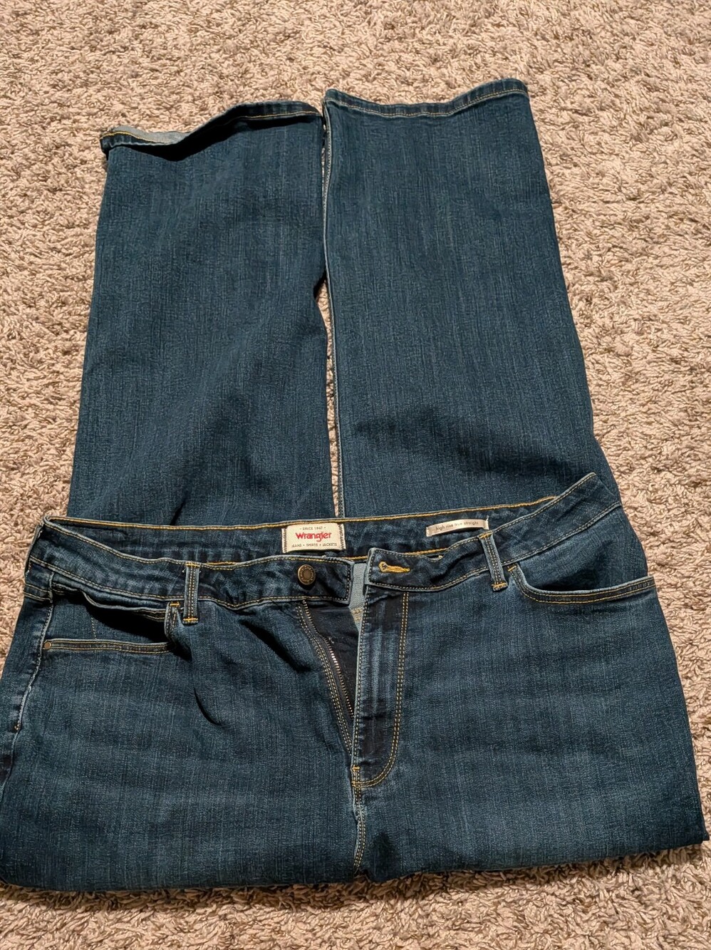 Wrangler Women's Dark Blue Straight-Leg Jeans